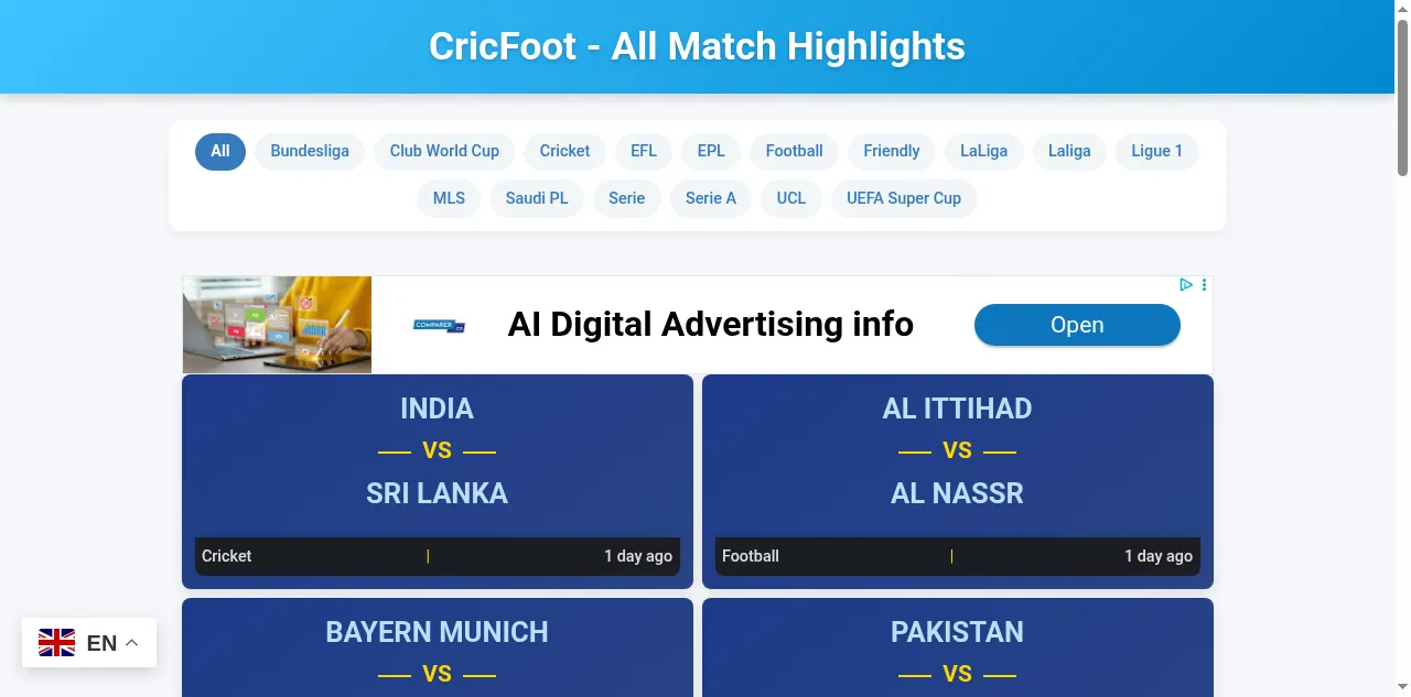 Preview of cricfoot.net