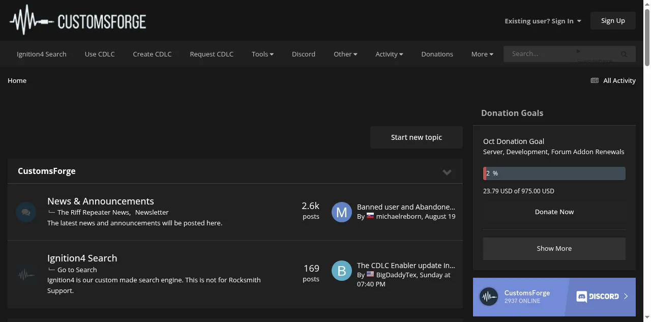 Preview of customsforge.com