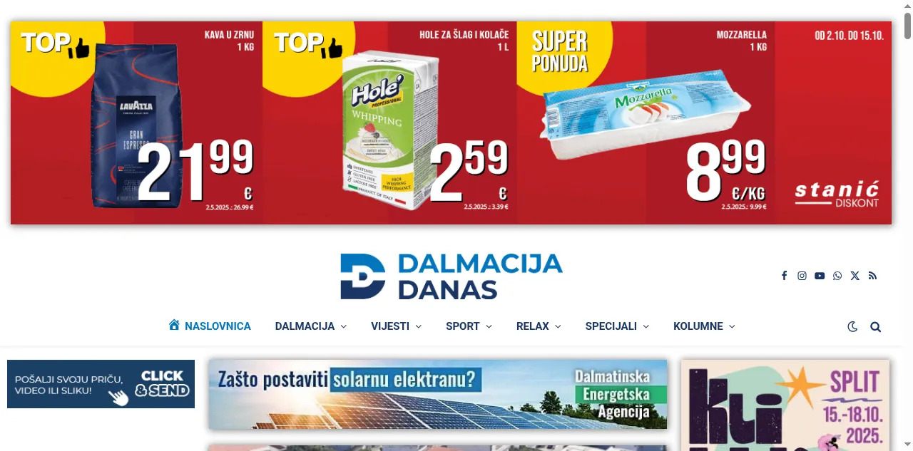 Preview of dalmacijadanas.hr