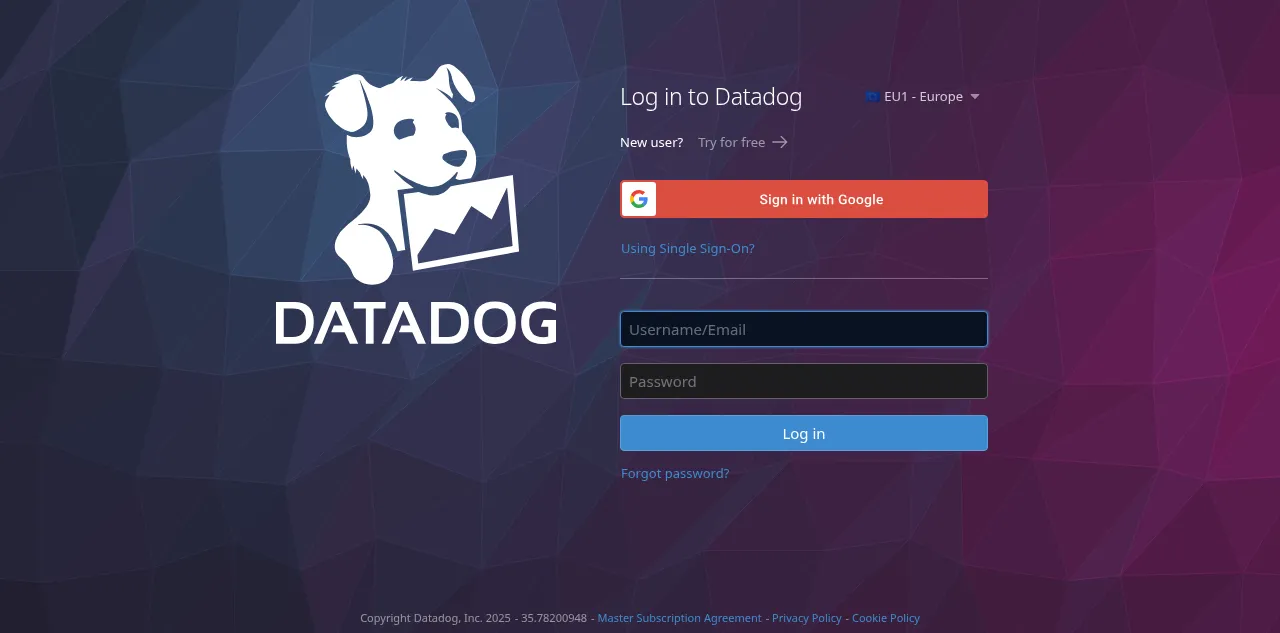 Preview of datadoghq.eu