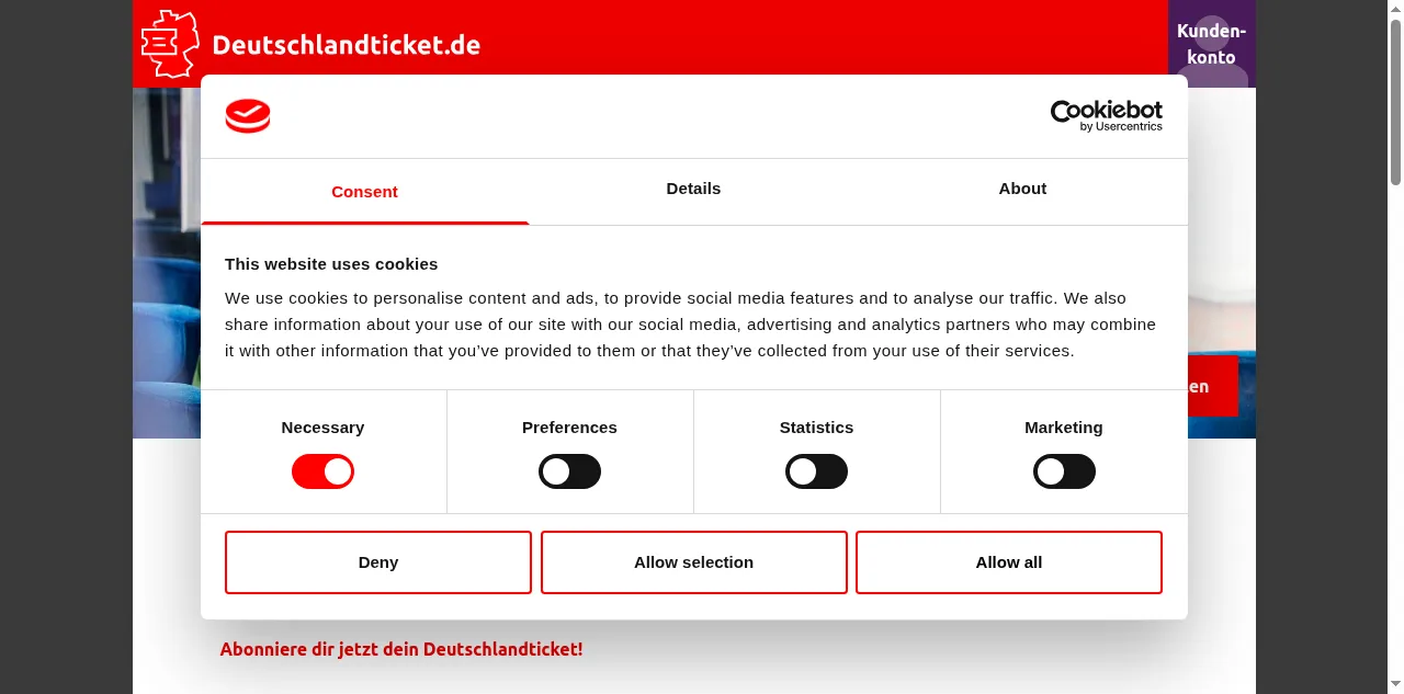 Preview of deutschlandticket.de