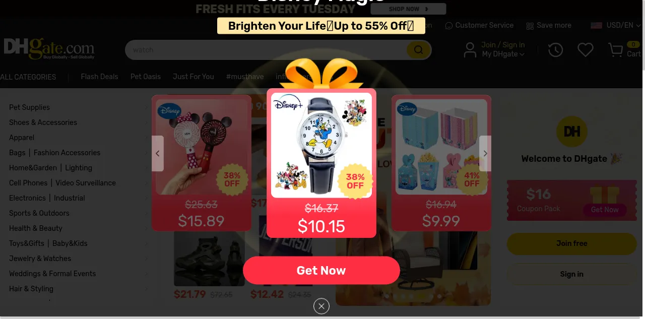 Preview of dhgate.com