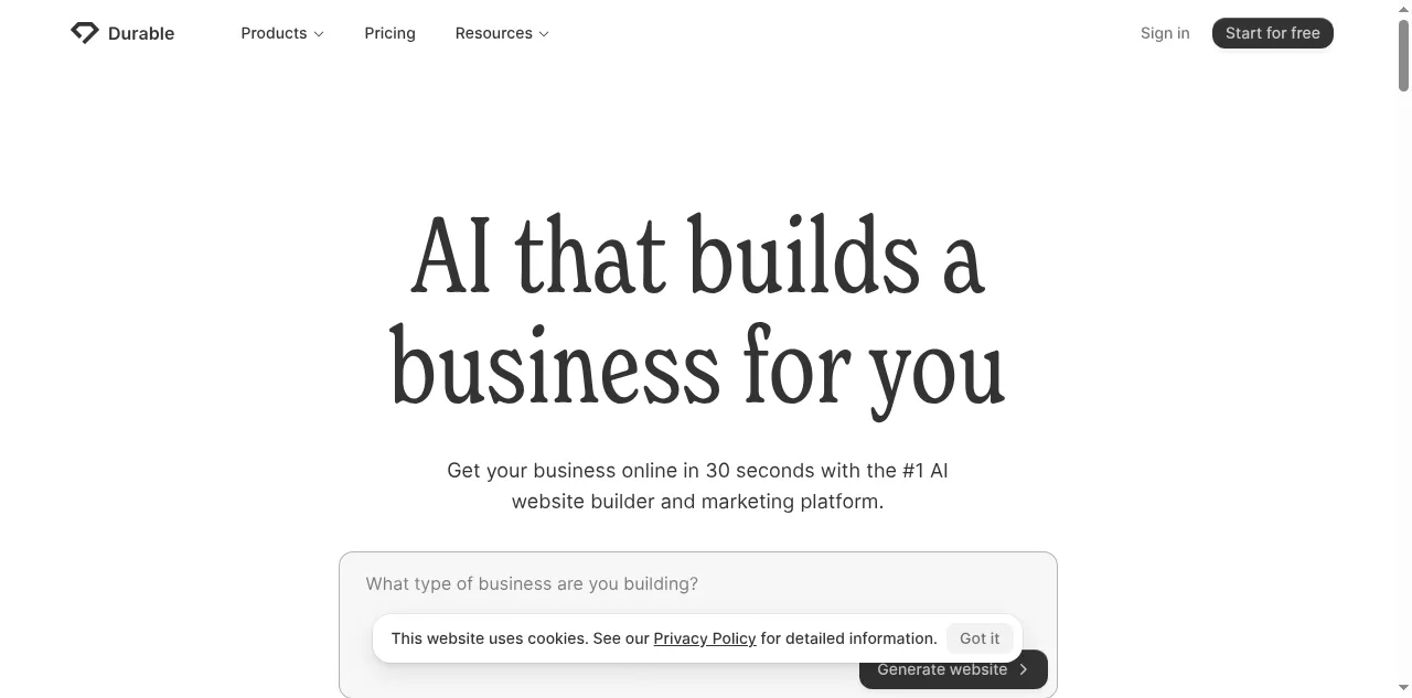 Preview of durable.co