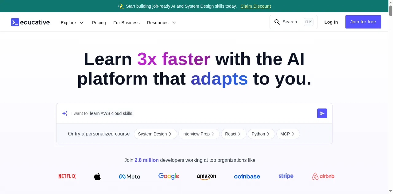 Preview of educative.io