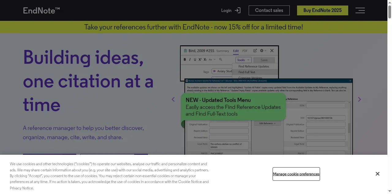 Preview of endnote.com