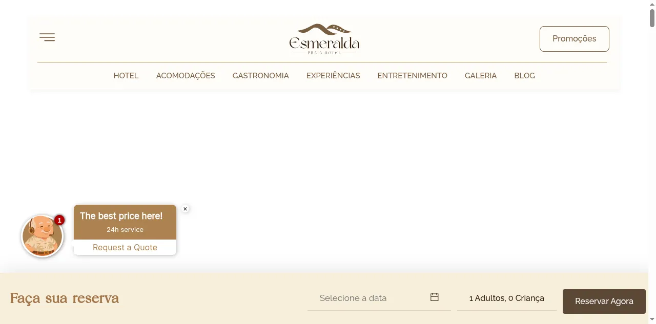 Preview of esmeraldapraiahotel.com.br