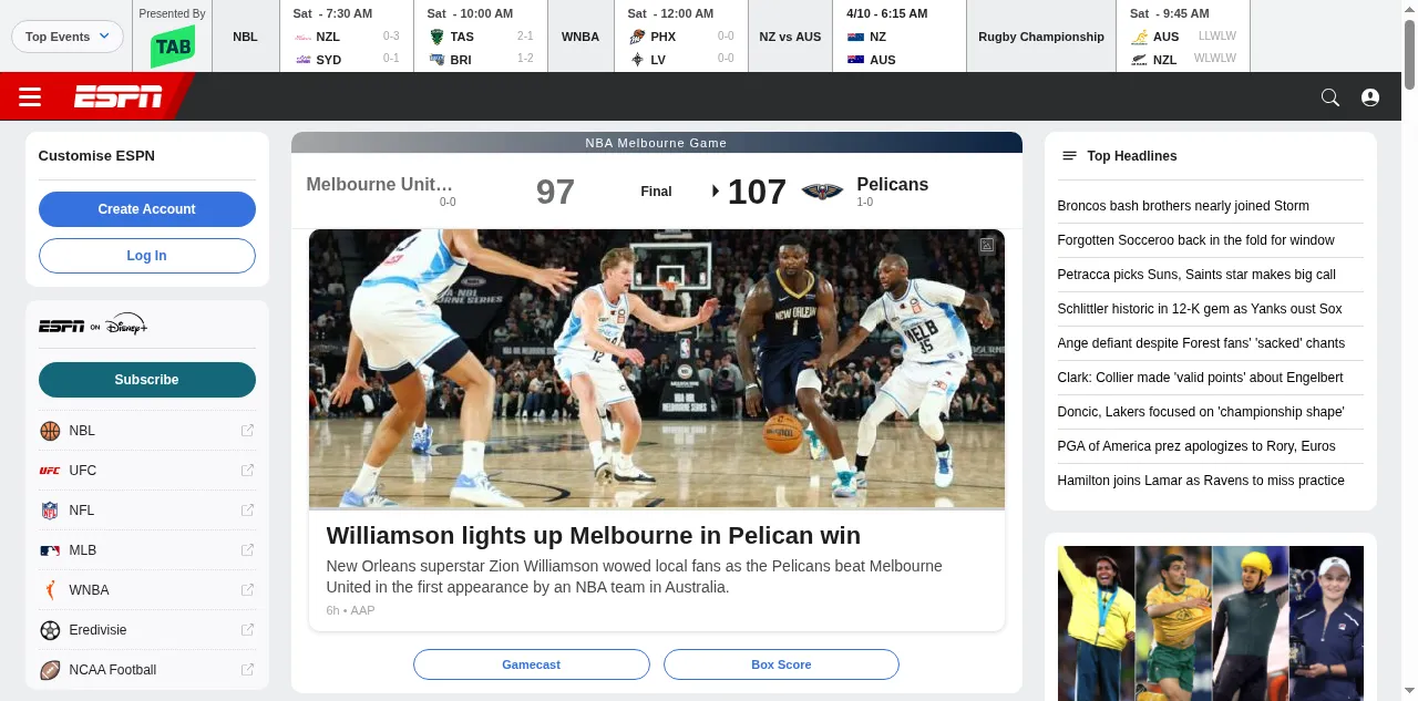 Preview of espn.com.au