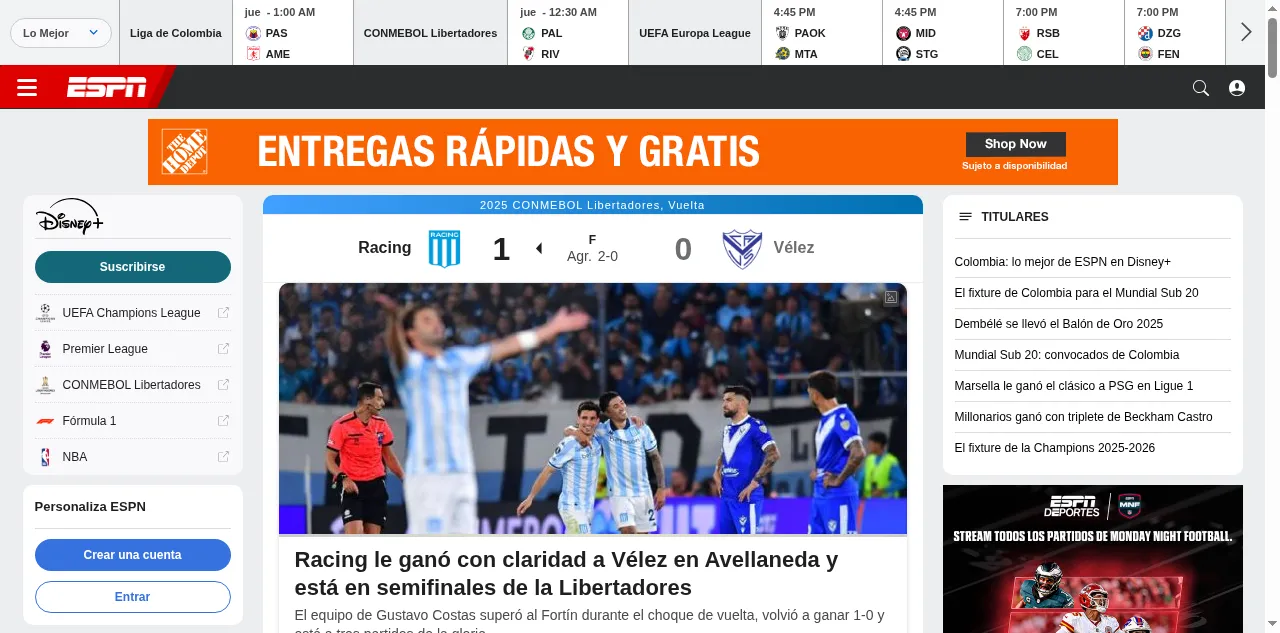 Preview of espn.com.co