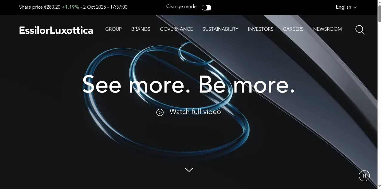 Preview of essilorluxottica.com