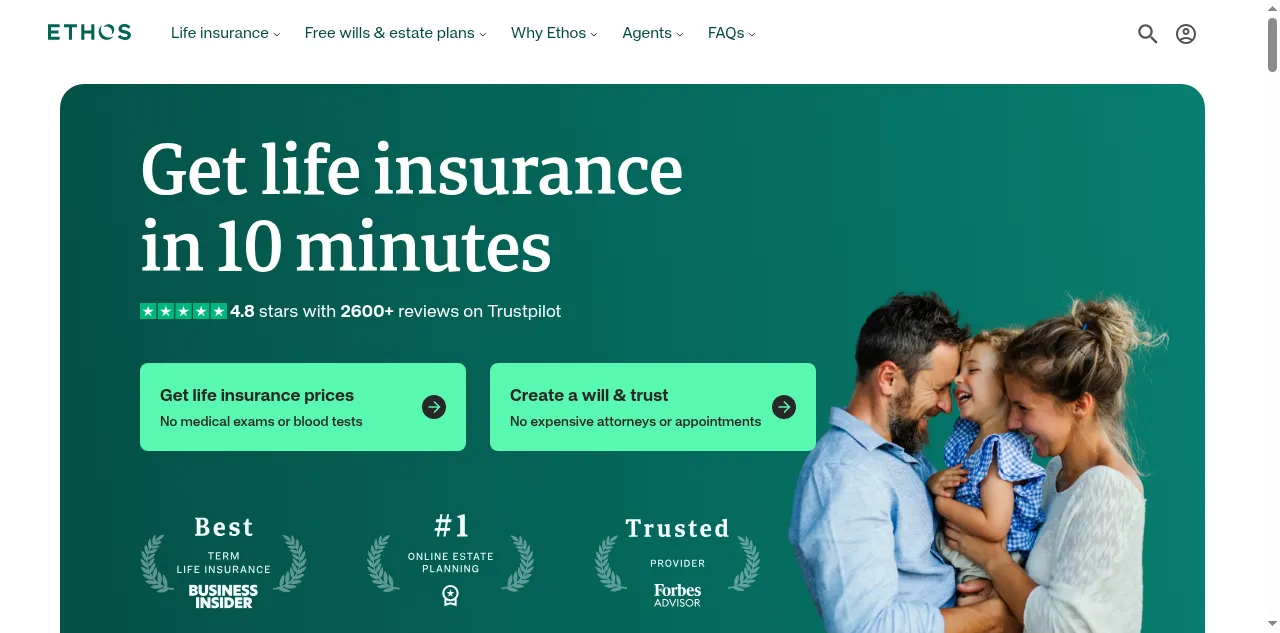 Preview of ethos.com