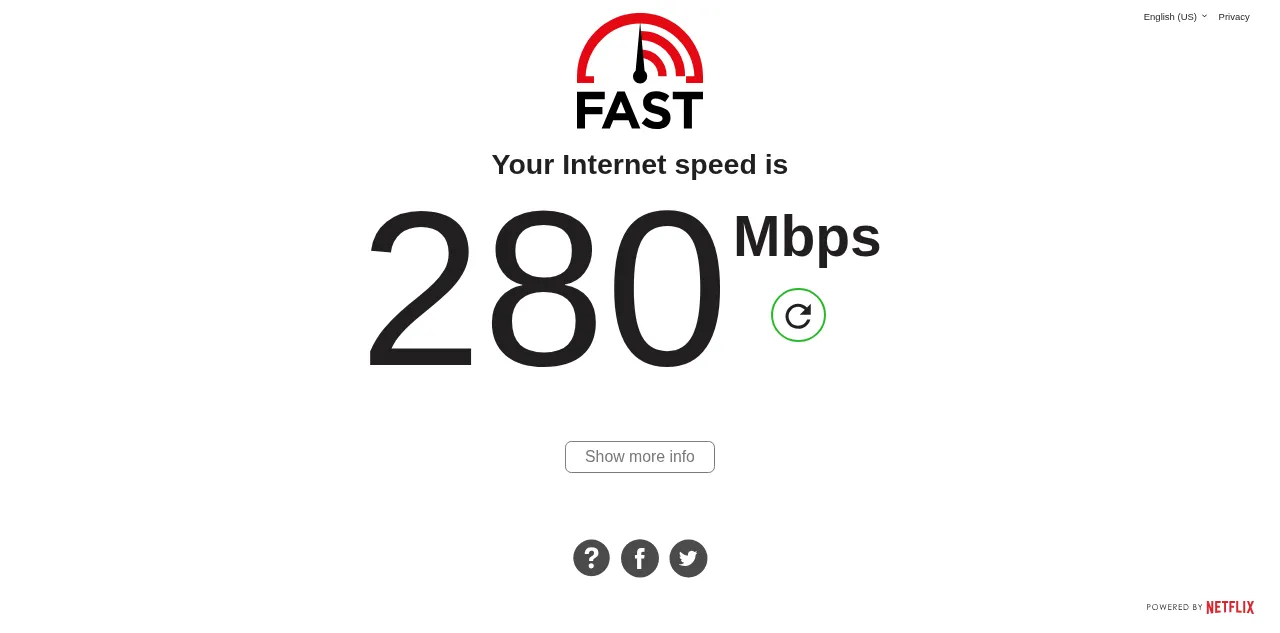 Preview of fast.com