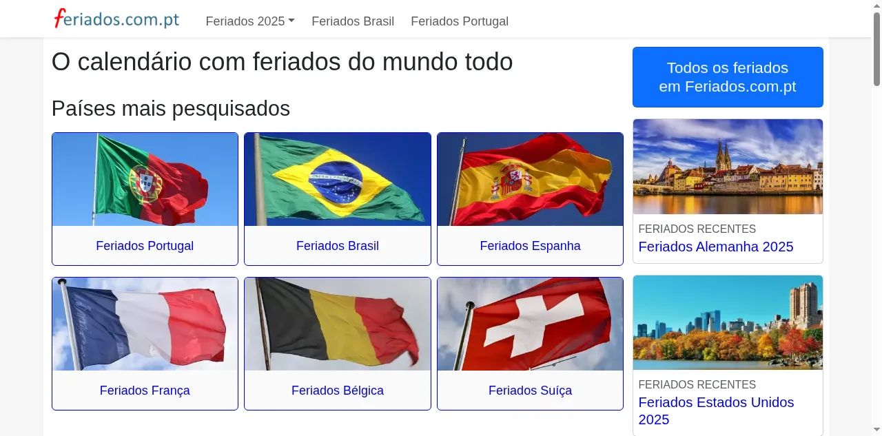 Preview of feriados.com.pt