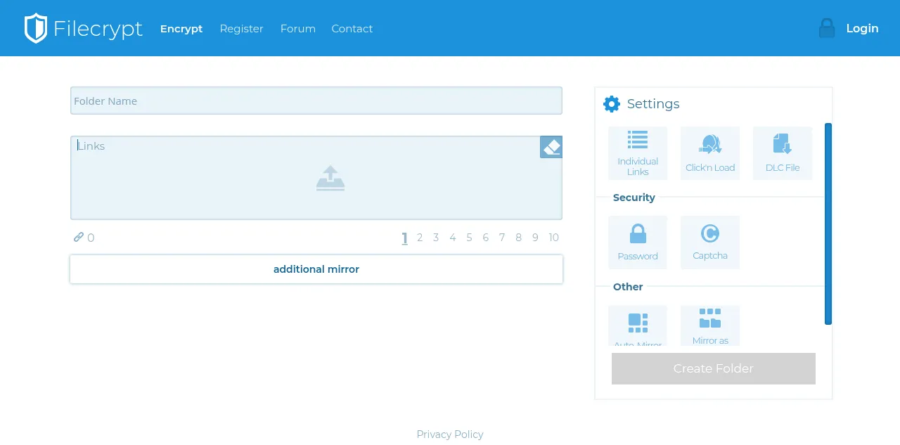 Preview of filecrypt.co