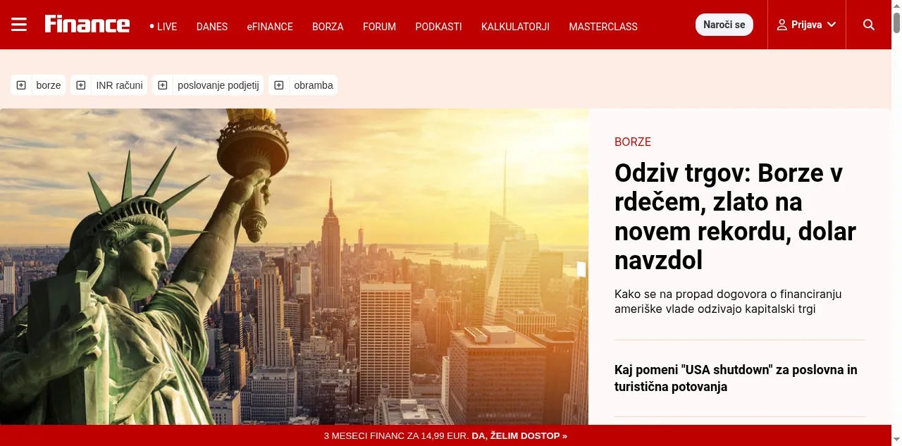 Preview of finance.si