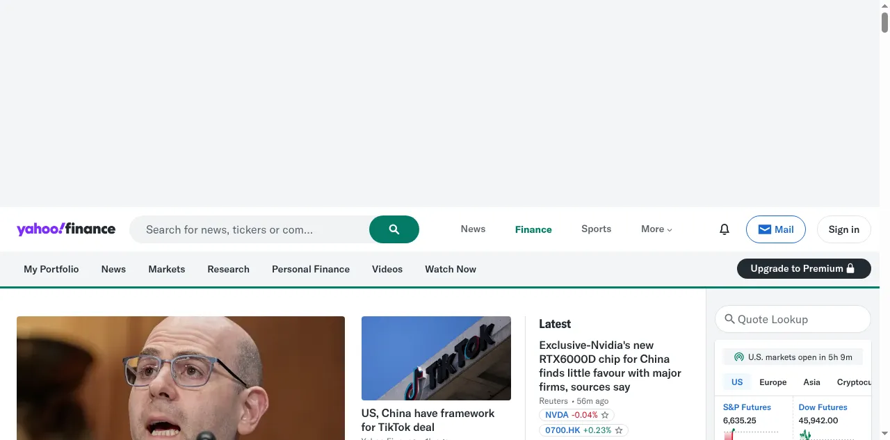 Preview of finance.yahoo.com