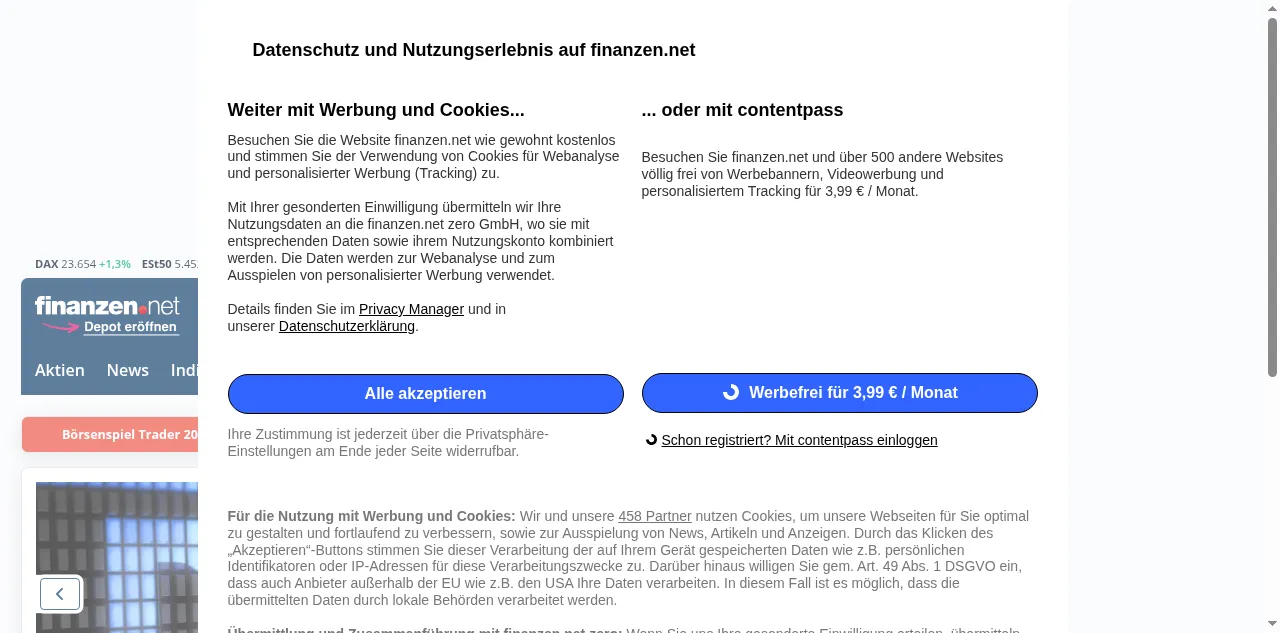 Preview of finanzen.net