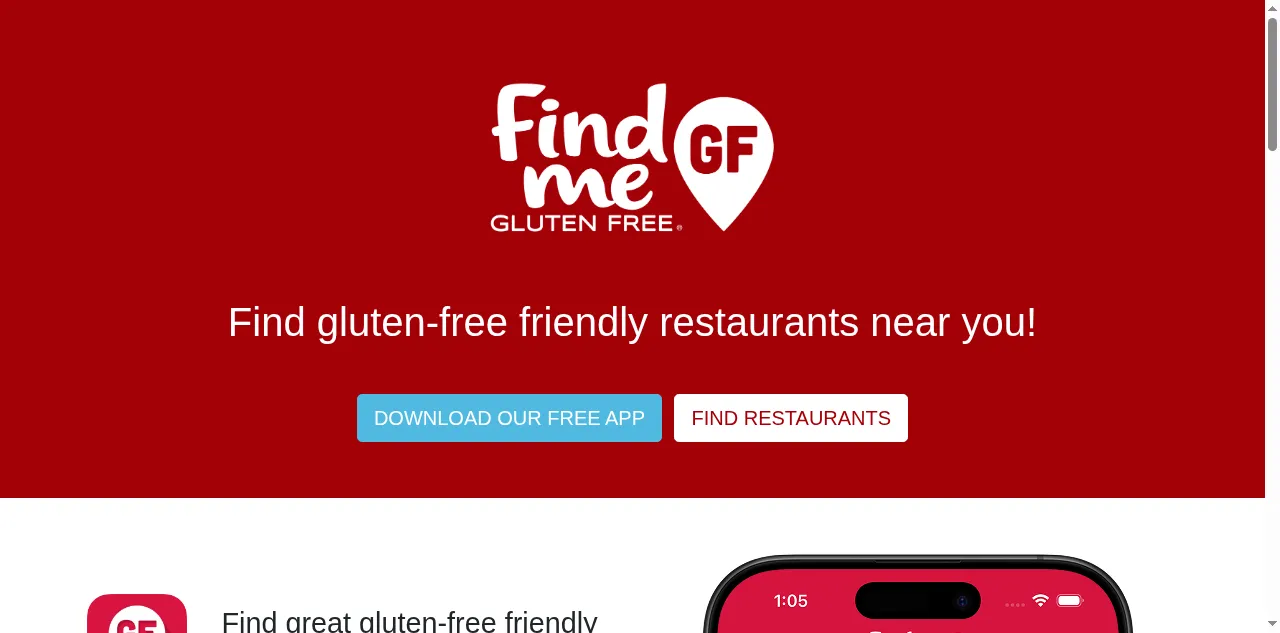 Preview of findmeglutenfree.com