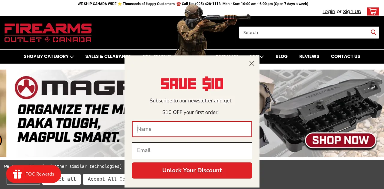 Preview of firearmsoutletcanada.com