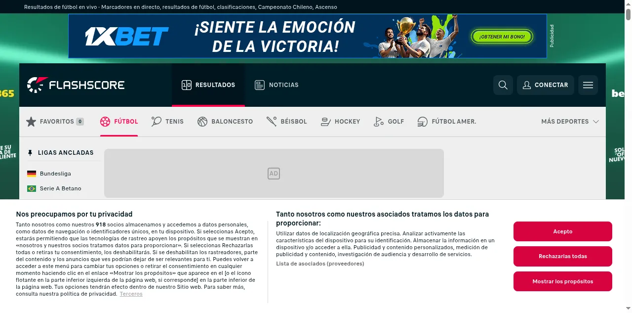 Preview of flashscore.cl
