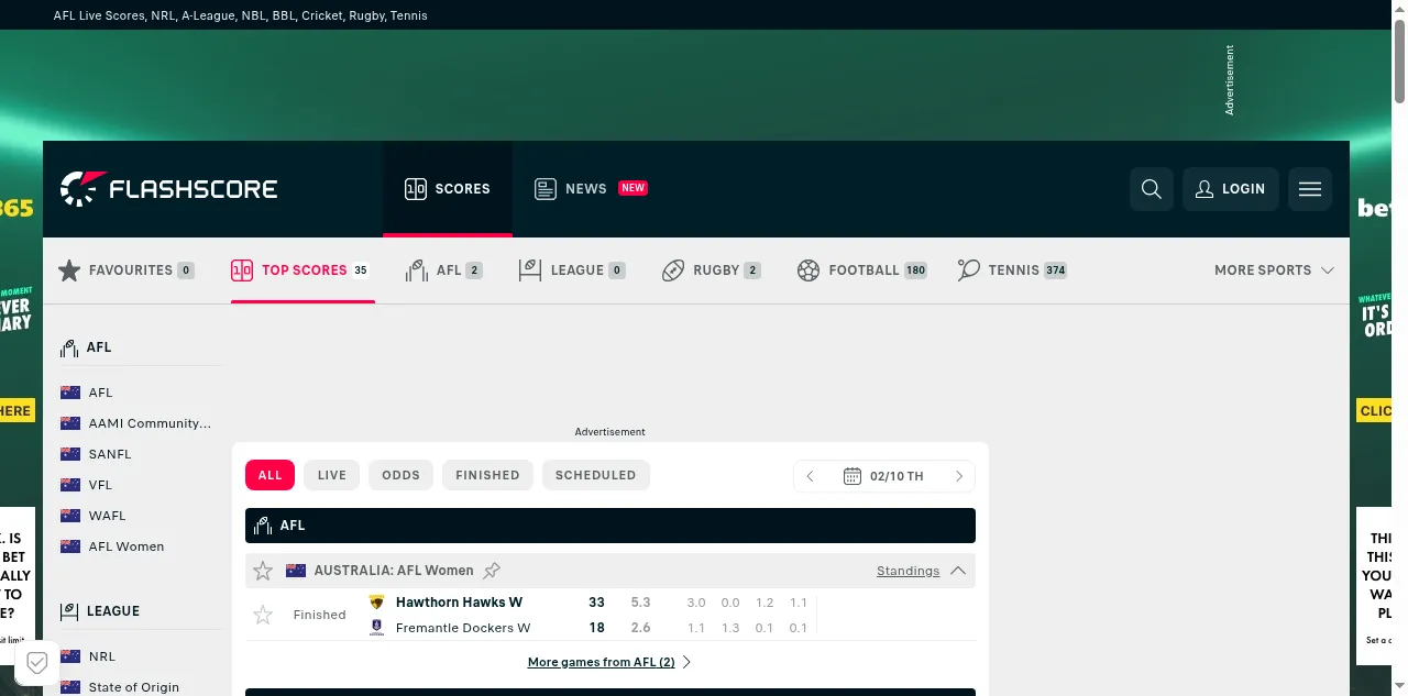 Preview of flashscore.com.au