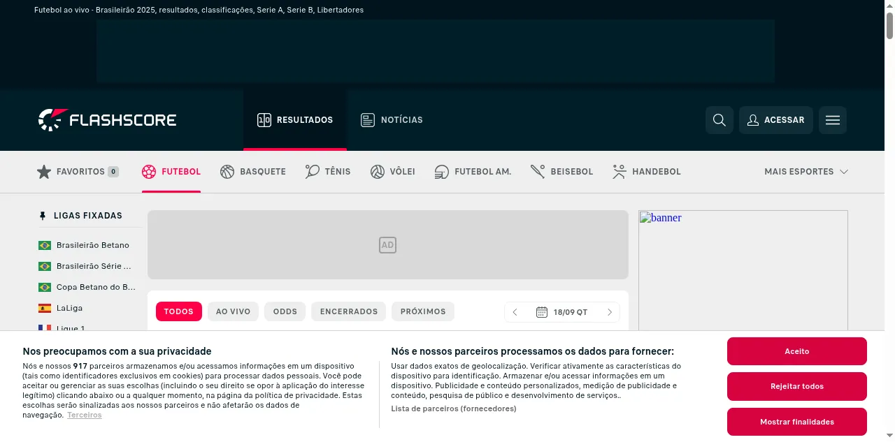 Preview of flashscore.com.br