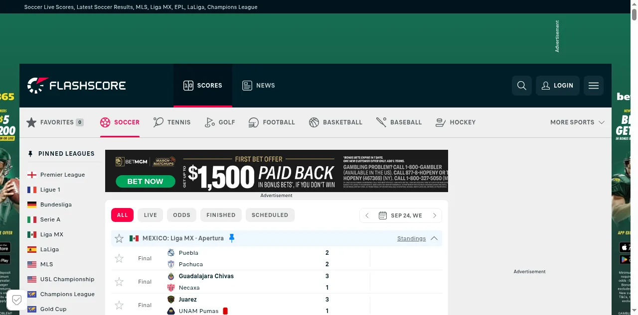 Preview of flashscoreusa.com