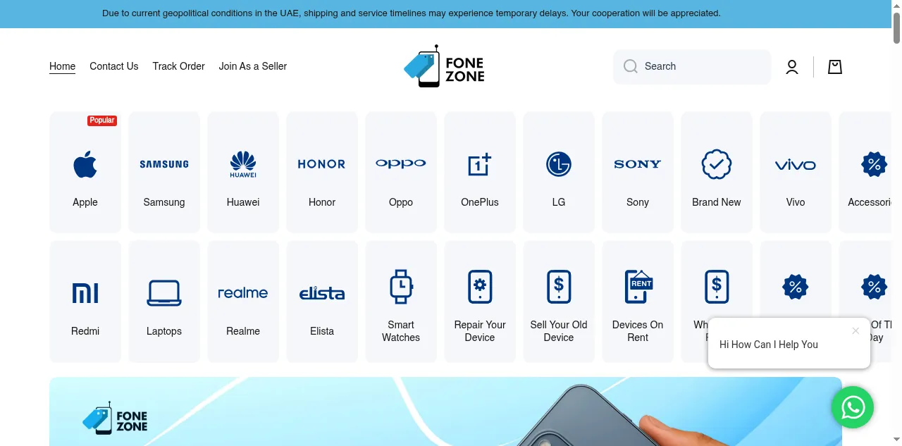 Preview of fonezone.ae