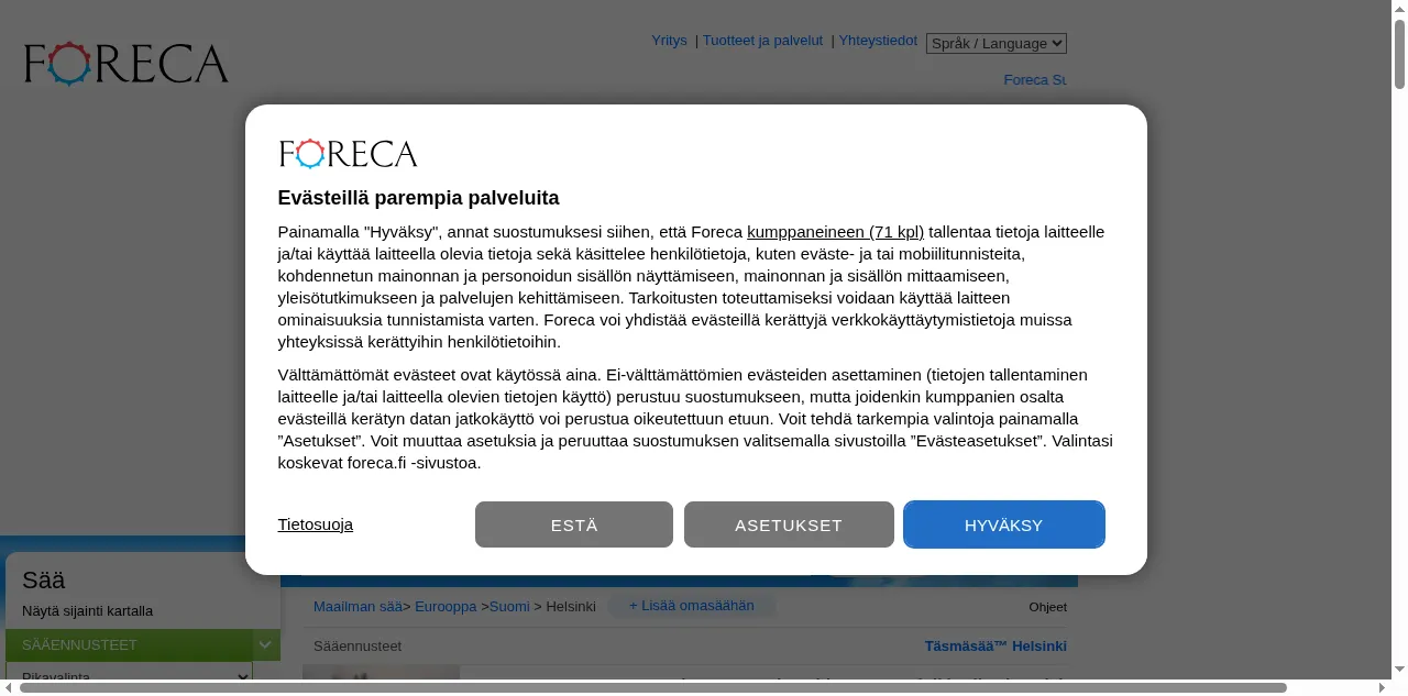 Preview of foreca.fi