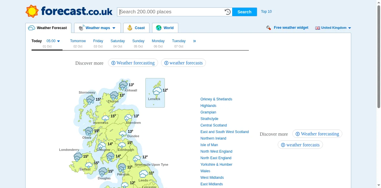 Preview of forecast.co.uk