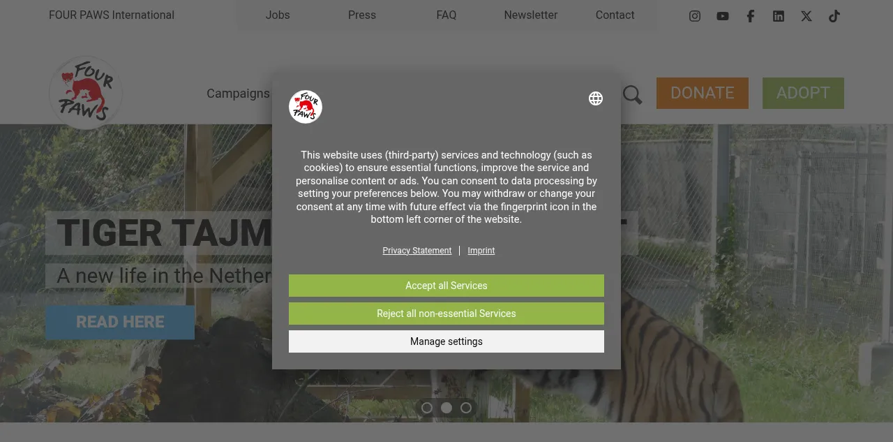 Preview of four-paws.org