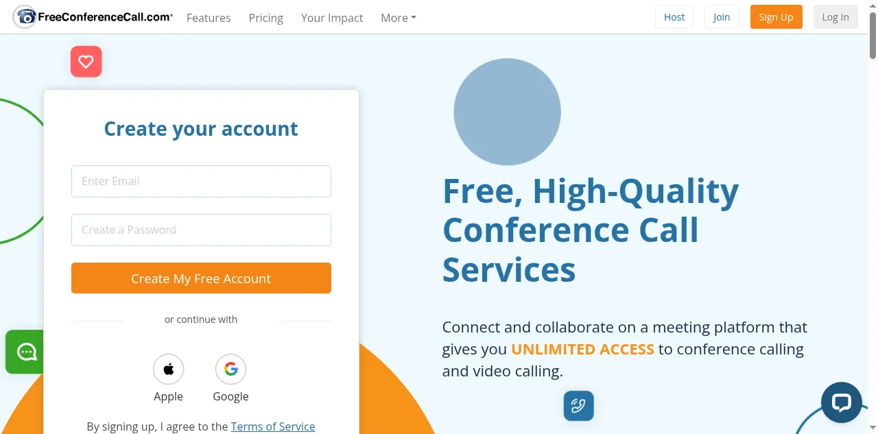 Preview of freeconferencecall.com
