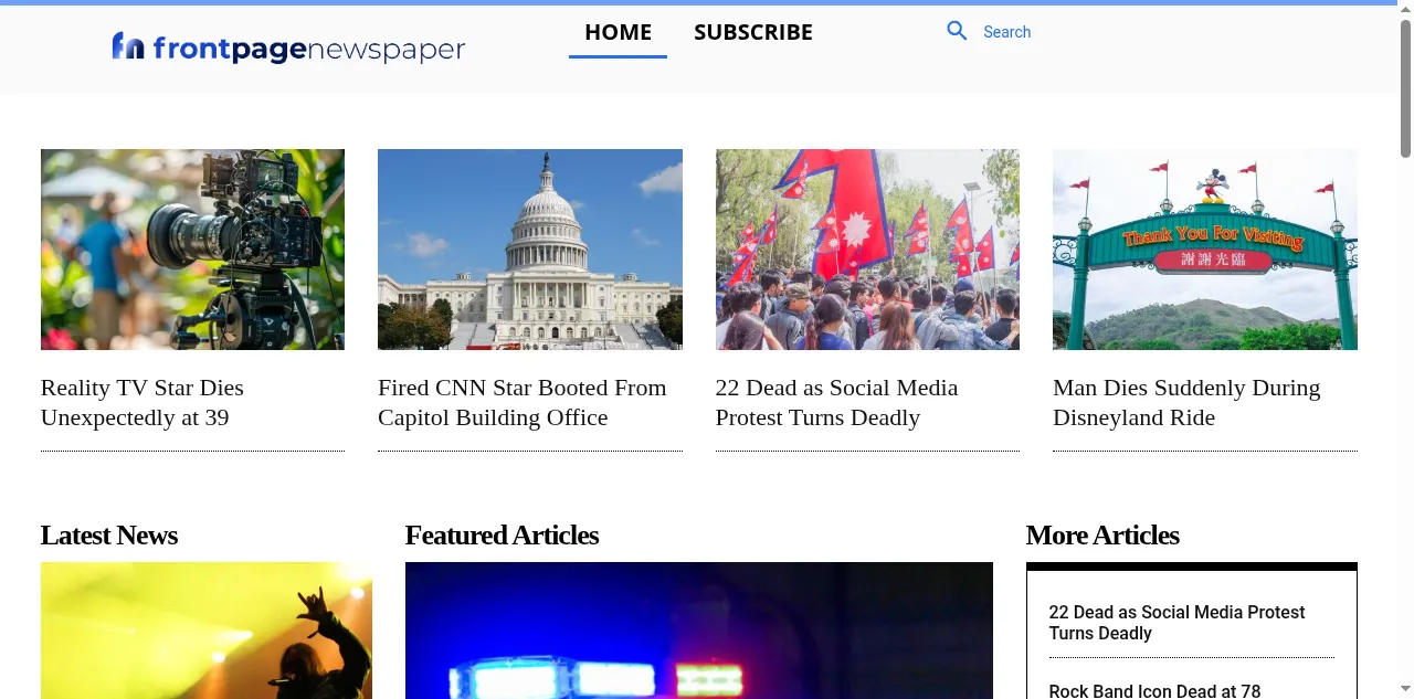Preview of frontpagenewspaper.com