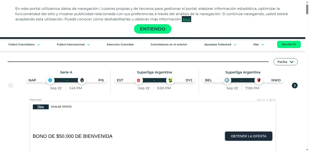 Preview of futbolred.com