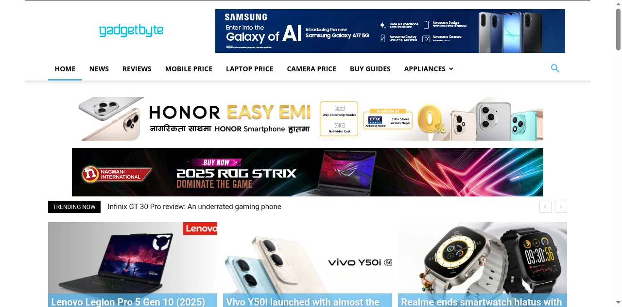 Preview of gadgetbytenepal.com
