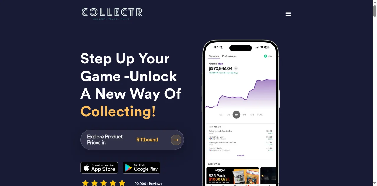 Preview of getcollectr.com