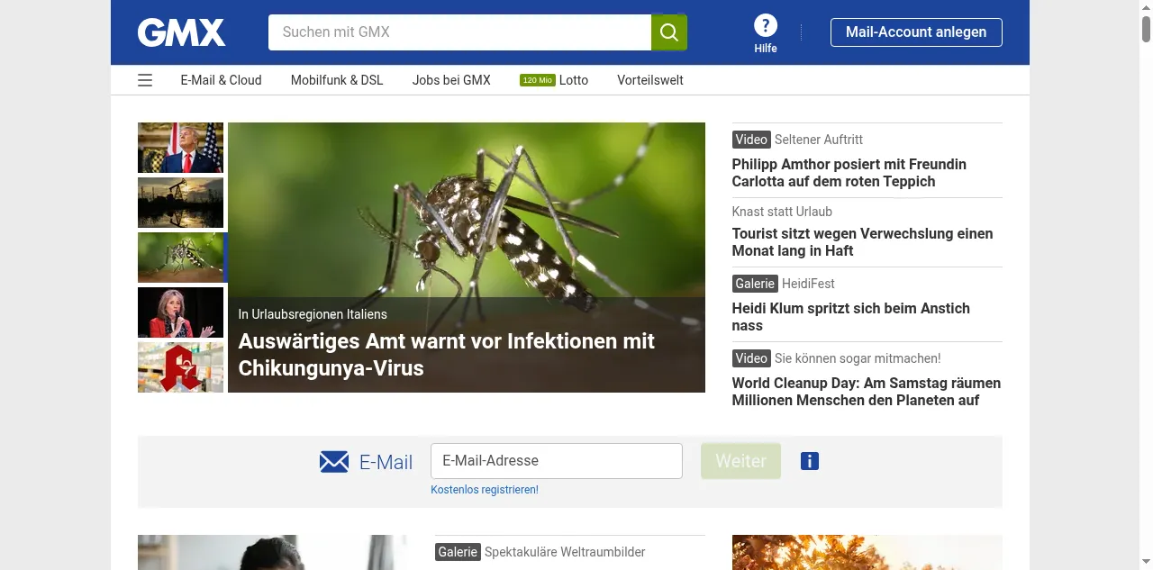 Preview of gmx.net