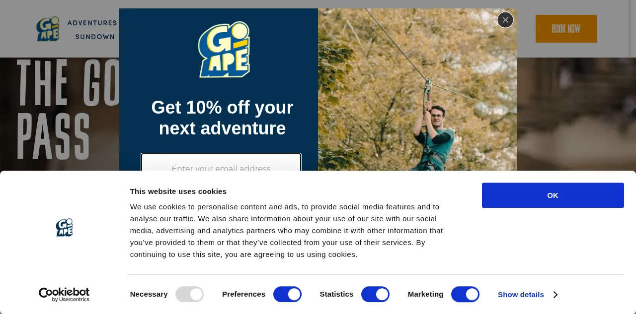 Preview of goape.co.uk