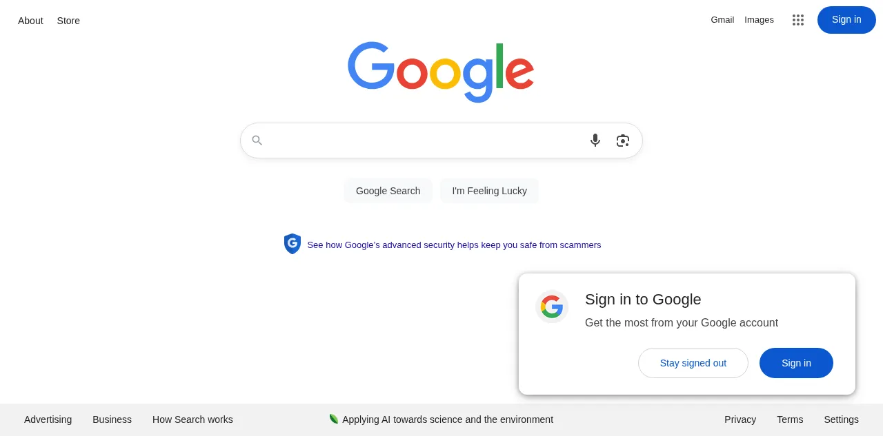 Preview of google.lt