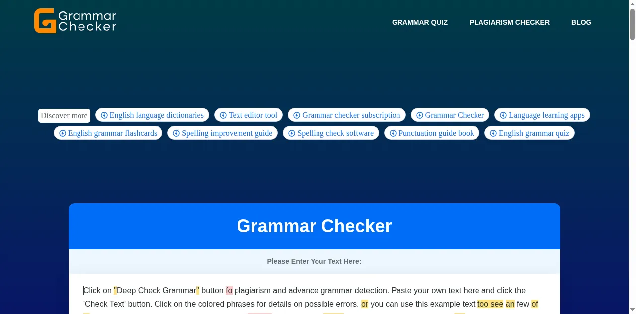 Preview of grammarchecker.io