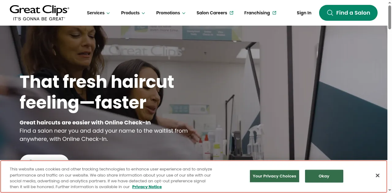 Preview of greatclips.com
