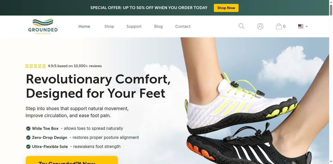 Preview of groundedfootwear.co