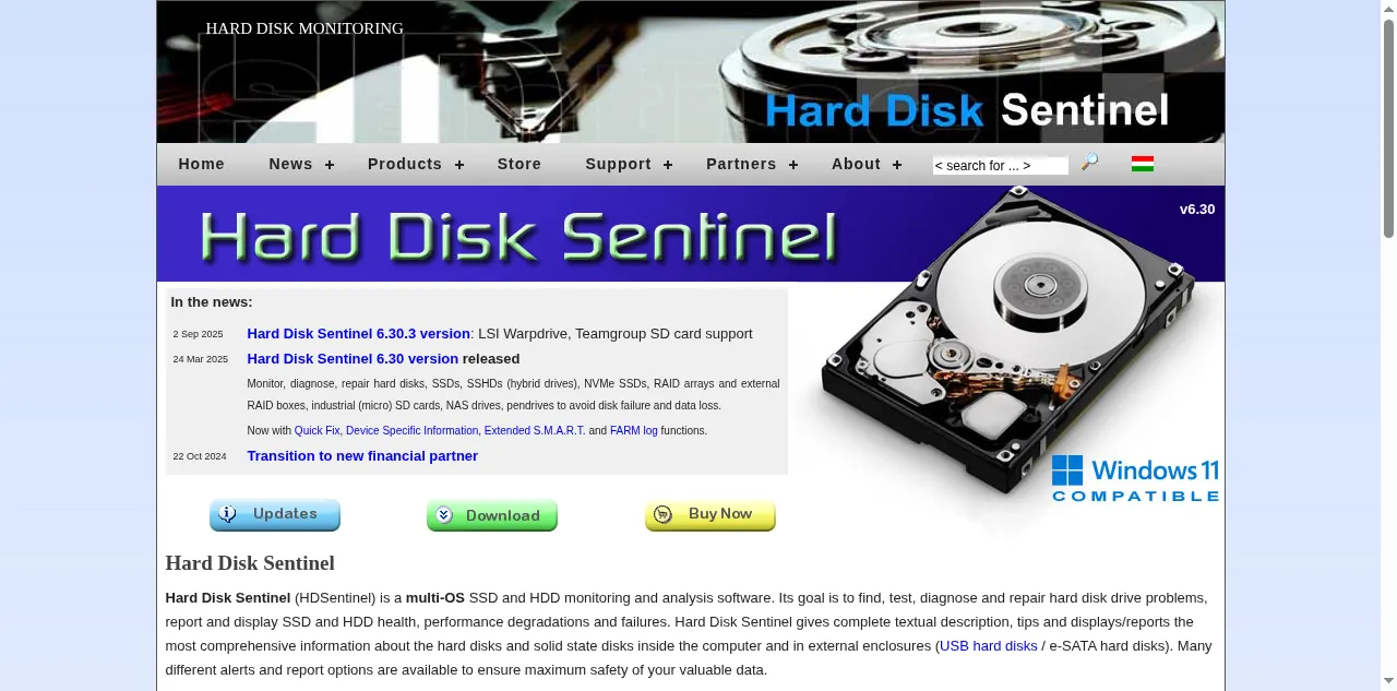 Preview of hdsentinel.com