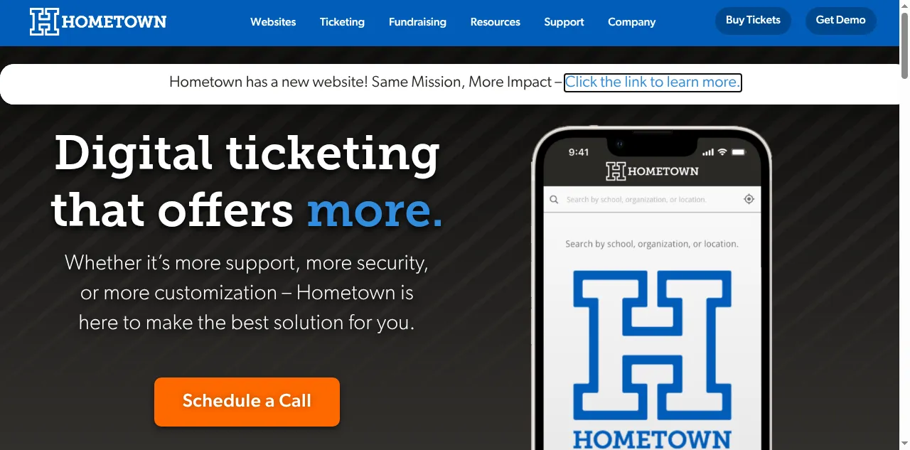 Preview of hometownticketing.com
