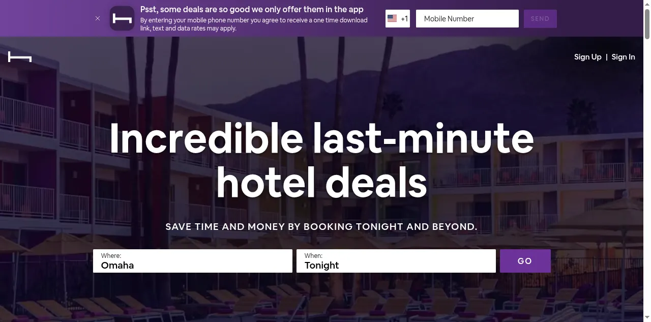 Preview of hoteltonight.com