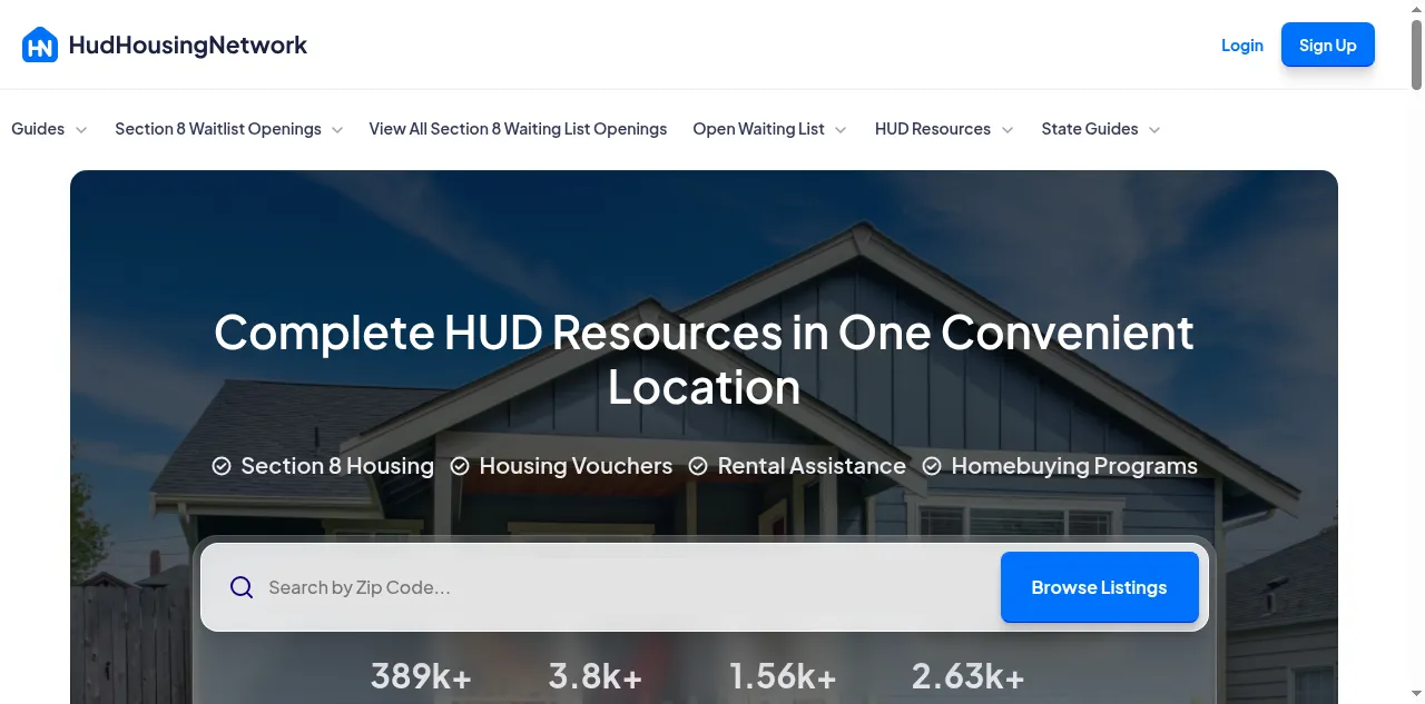 Preview of hudhousingnetwork.com