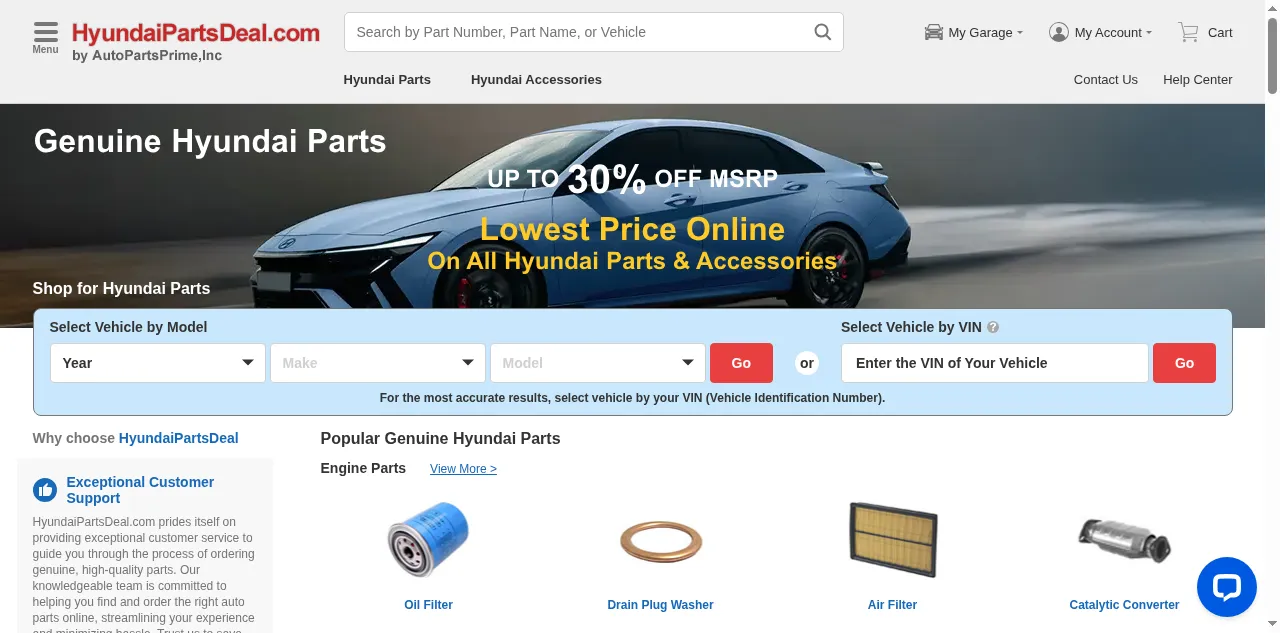 Preview of hyundaipartsdeal.com
