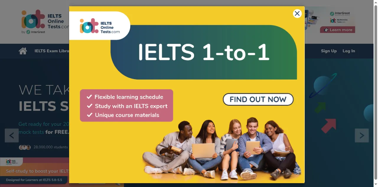 Preview of ieltsonlinetests.com
