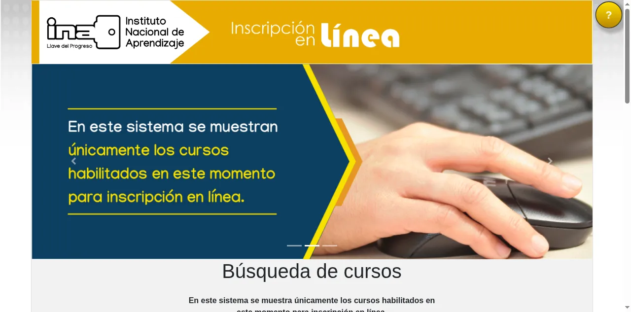 Preview of inainscripcioncursos.ac.cr