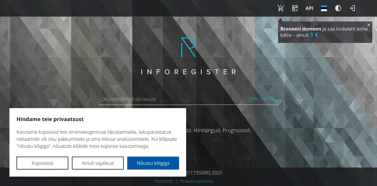 Preview of inforegister.ee