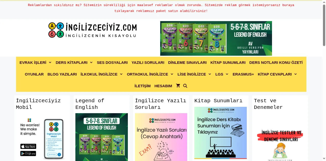 Preview of ingilizceciyiz.com